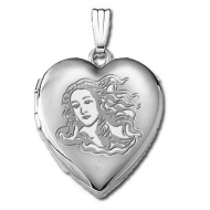 14k White Gold  Venus or Aphrodite  Goddess of Love  Locket