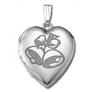 14k White Gold Sweetheart  Wedding Bells   Locket
