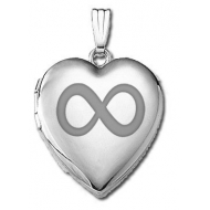 14k White Gold Sweetheart  Infinity   Locket