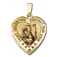 Solid 14K Yellow Gold  Sweetheart   Saint Valentine Locket