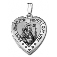 14k White Gold Sweetheart  Saint Valentine   Locket
