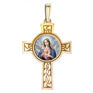 Sacred Heart of Mary Cross Medal  Color EXCLUSIVE 