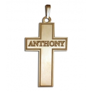 Personalized Cross with  Block Name  Etched