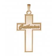 Personalized Cross with  Script Name  Etched
