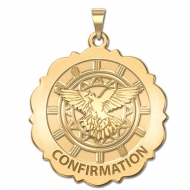 Confirmation Scalloped Round Medal    Holy Spirit Medal  EXCLUSIVE 