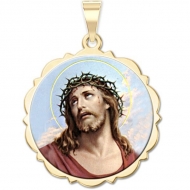 Ecce Homo Scalloped Round Medal  Color EXCLUSIVE 