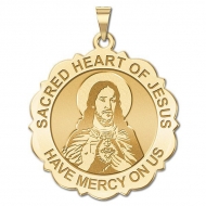 Sacred Heart of Jesus Scalloped Medal  EXCLUSIVE 