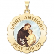 Saint Anthony Scalloped Medal  Color EXCLUSIVE 