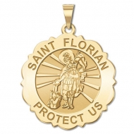 Saint Florian Scalloped Medal   EXCLUSIVE 