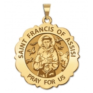 Saint Francis of Assisi Scalloped Medal  EXCLUSIVE 