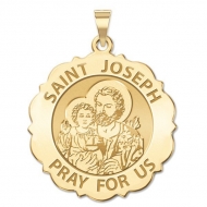 Saint Joseph Scalloped Medal  EXCLUSIVE 