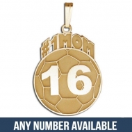 Custom  1  SOCCER MOM  Soccerball Charm or  Pendant w  Number