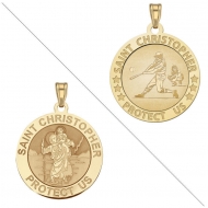 Baseball   Saint Christopher Doubledside Sports Medal  EXCLUSIVE 