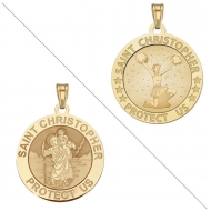 Cheerleader   Saint Christopher Doubledside Sports Medal  EXCLUSIVE 