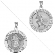 Football   Saint Christopher Doubledside Sports Medal  EXCLUSIVE 