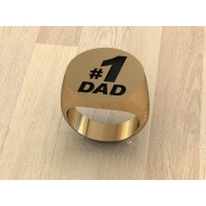  1 Dad Round Signet Ring