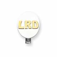 Satin Finish Two Tone Personalized Oval Cufflinks