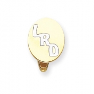 Satin Finish Two Tone Personalized Oval Cufflinks