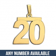 High Polished Number Charm or  Pendant with 2 Digits