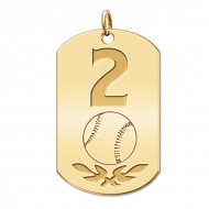 Personalized Baseball Number Dog Tag Pendant