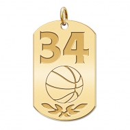 Personalized Basketball Number Dog Tag Pendant