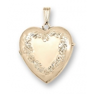 Solid 14K Yellow Gold Heart Four Photo Locket