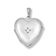 14K White Gold Heart Four Photo Locket