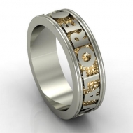 14K Two Toned Man s Personalized Band with Names and Date