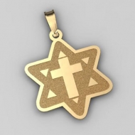  Star of David  w  Cross Pendant