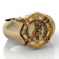 Saint Florian Personalized Fire Badge Ring