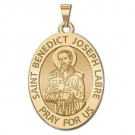 Saint Benedict Joseph Labre Oval Medal  EXCLUSIVE 
