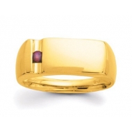 Gold 1 Stone Father s Ring