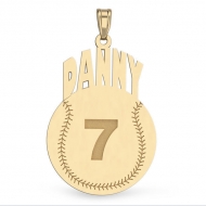 Custom Softball Charm or Pendant w  Name   Number