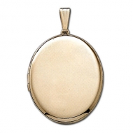 Solid 14k Yellow Gold XL Oval Picture Locket