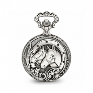 Charles Hubert Photo Chrome Tone Horse Pocket Watch