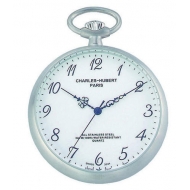 Charles Hubert Chrome Tone Premium Pocket Watch