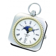 Charles Hubert Chrome Tone Moon Phase Pocket Watch