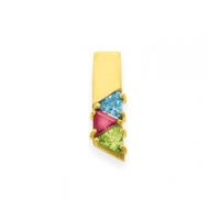 Gold 3 Trillion Stone Mother s Pendant Jewelry