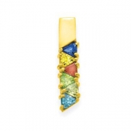 Gold 6 Trillion Stone Mother s Pendant Jewelry