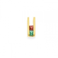 Gold 2 Princess Stone Mother s Pendant Jewelry