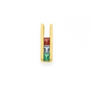 Gold 3 Princess Stone Mother s Pendant Jewelry