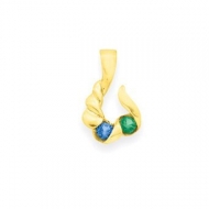 Gold 2 Round Stone Mother s Pendant Jewelry