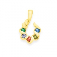 Gold 5 Round Stone Mother s Pendant Jewelry