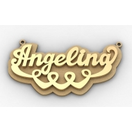 Script Style Heart  Double  Name Plate