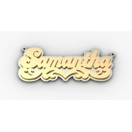 Script Style Heart  Double  Two Tone Name Plate
