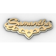 Script Style Cross  Double  Two Tone Name Plate