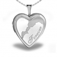 Sterling Silver Heart  Forever  Couple Locket