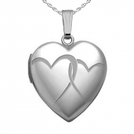 Sterling Silver  Interlocking Hearts  Heart Locket