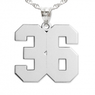  NEW  High Polished Jersey Number Pendant with 2 Digits