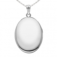 Sterling Silver Plain Oval Locket